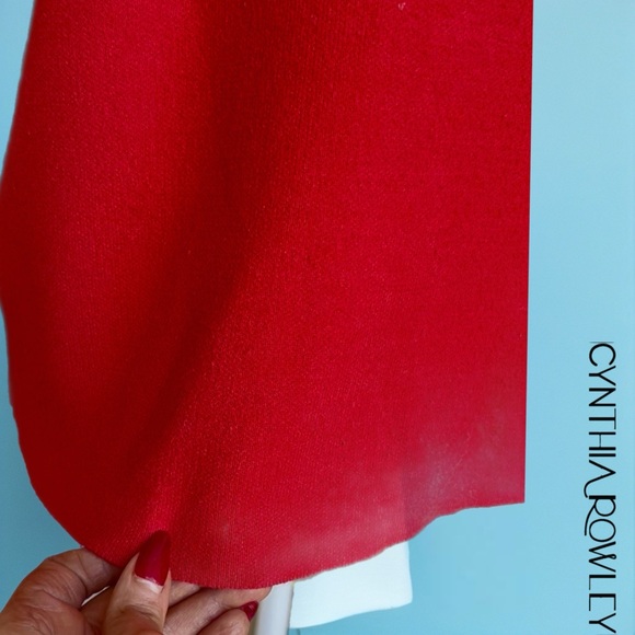Cynthia Rowley Women's Red and Tan Cowl Sweater - Picture 6 of 8
